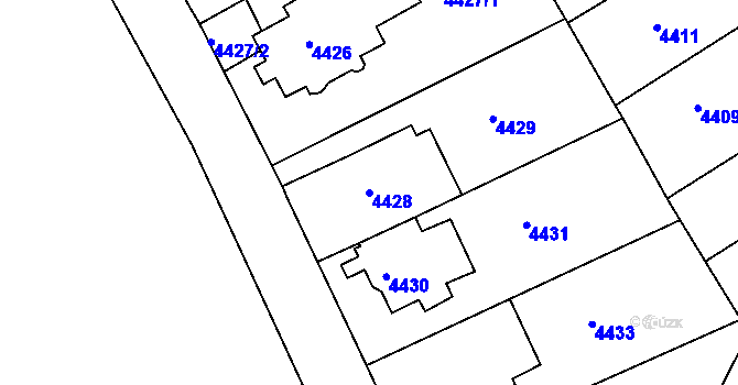 Parcela st. 4428 v KÚ Žabovřesky, Katastrální mapa