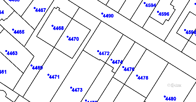 Parcela st. 4472 v KÚ Žabovřesky, Katastrální mapa