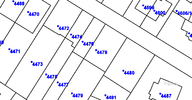 Parcela st. 4478 v KÚ Žabovřesky, Katastrální mapa