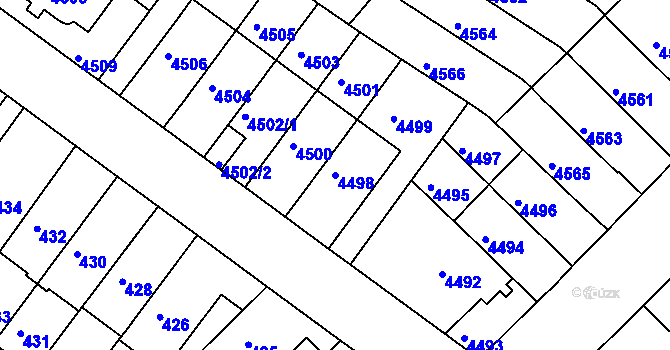 Parcela st. 4498 v KÚ Žabovřesky, Katastrální mapa