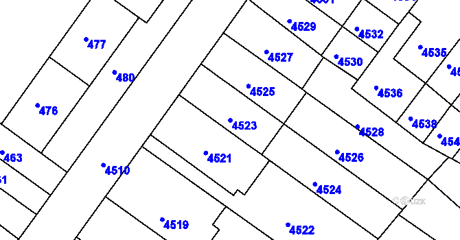 Parcela st. 4523 v KÚ Žabovřesky, Katastrální mapa