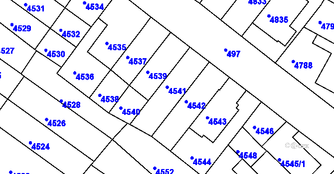 Parcela st. 4541 v KÚ Žabovřesky, Katastrální mapa