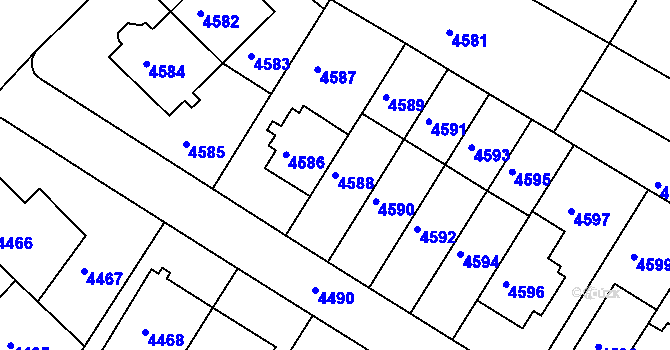 Parcela st. 4588 v KÚ Žabovřesky, Katastrální mapa