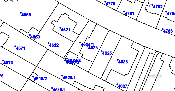 Parcela st. 4623 v KÚ Žabovřesky, Katastrální mapa