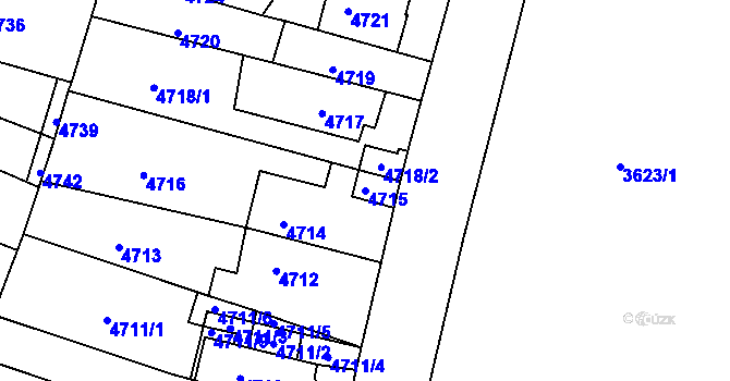 Parcela st. 4715 v KÚ Žabovřesky, Katastrální mapa