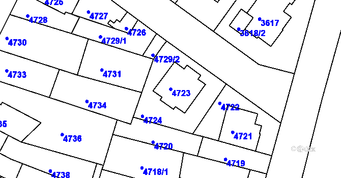 Parcela st. 4723 v KÚ Žabovřesky, Katastrální mapa