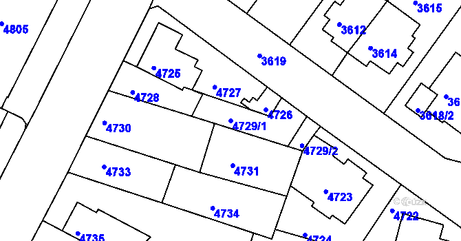 Parcela st. 4729/1 v KÚ Žabovřesky, Katastrální mapa