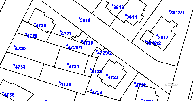 Parcela st. 4729/2 v KÚ Žabovřesky, Katastrální mapa