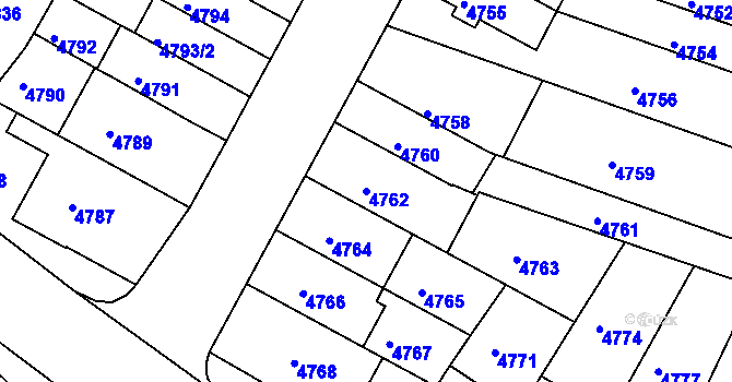 Parcela st. 4762 v KÚ Žabovřesky, Katastrální mapa