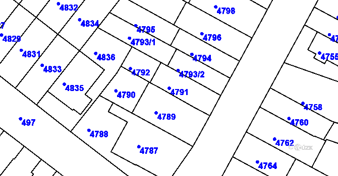 Parcela st. 4791 v KÚ Žabovřesky, Katastrální mapa