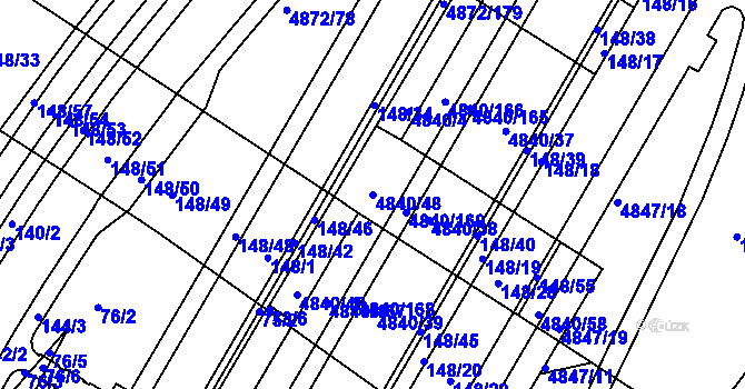 Parcela st. 4840/48 v KÚ Žabovřesky, Katastrální mapa