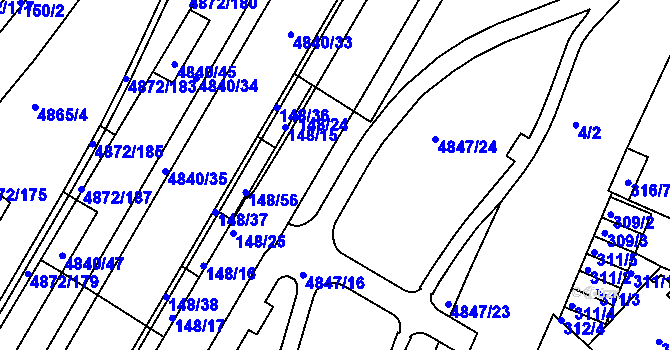 Parcela st. 4840/54 v KÚ Žabovřesky, Katastrální mapa