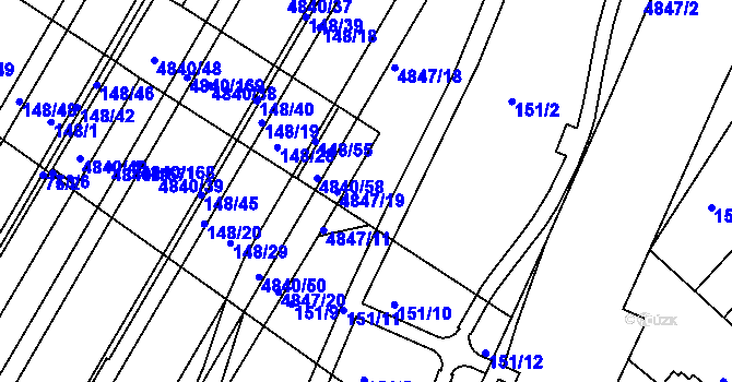 Parcela st. 4847/10 v KÚ Žabovřesky, Katastrální mapa