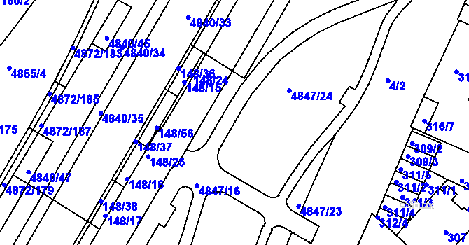 Parcela st. 4847/15 v KÚ Žabovřesky, Katastrální mapa
