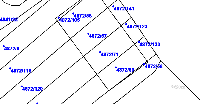 Parcela st. 4872/71 v KÚ Žabovřesky, Katastrální mapa