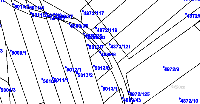 Parcela st. 4889/8 v KÚ Žabovřesky, Katastrální mapa