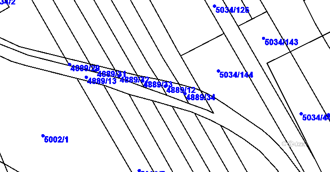Parcela st. 4889/12 v KÚ Žabovřesky, Katastrální mapa