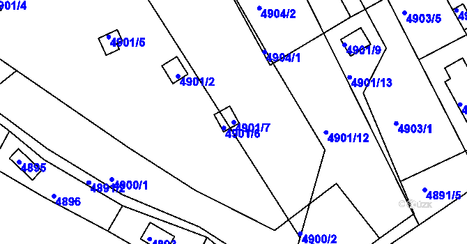 Parcela st. 4901/7 v KÚ Žabovřesky, Katastrální mapa