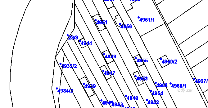 Parcela st. 4949 v KÚ Žabovřesky, Katastrální mapa