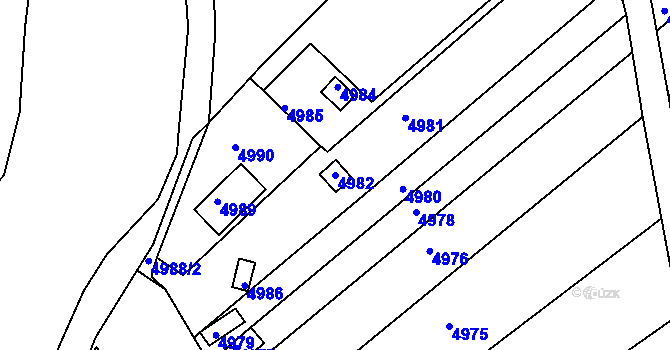 Parcela st. 4982 v KÚ Žabovřesky, Katastrální mapa