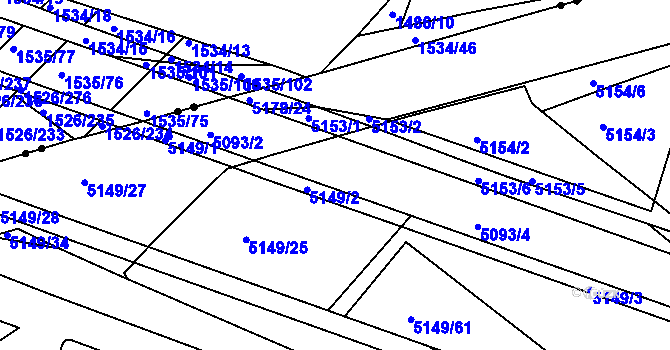 Parcela st. 5093/3 v KÚ Žabovřesky, Katastrální mapa