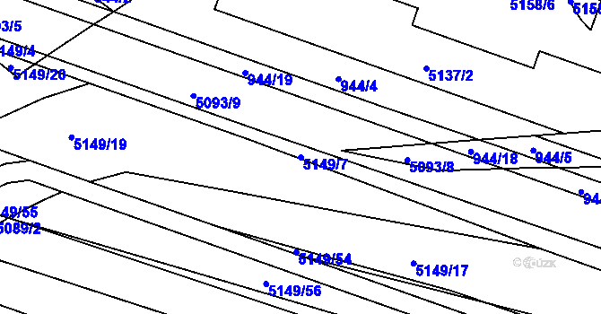 Parcela st. 5149/7 v KÚ Žabovřesky, Katastrální mapa