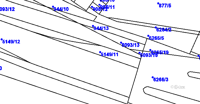Parcela st. 5149/11 v KÚ Žabovřesky, Katastrální mapa