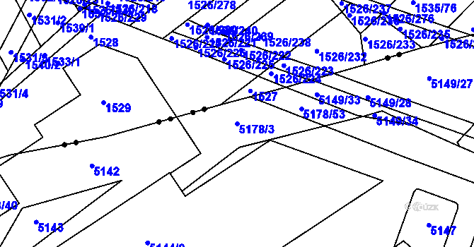 Parcela st. 5178/3 v KÚ Žabovřesky, Katastrální mapa