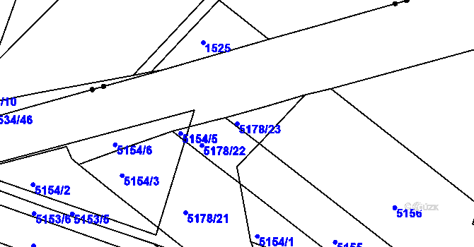 Parcela st. 5178/23 v KÚ Žabovřesky, Katastrální mapa