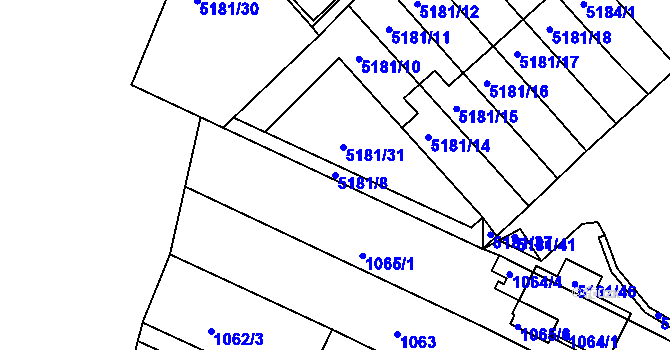 Parcela st. 5181/8 v KÚ Žabovřesky, Katastrální mapa