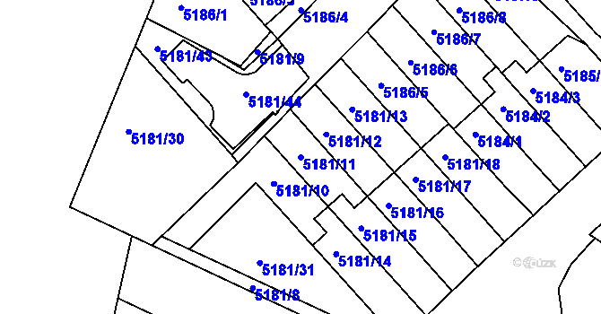 Parcela st. 5181/11 v KÚ Žabovřesky, Katastrální mapa