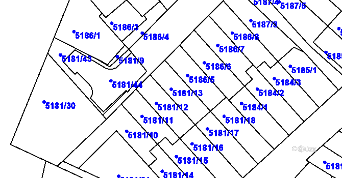 Parcela st. 5181/13 v KÚ Žabovřesky, Katastrální mapa