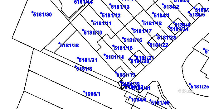 Parcela st. 5181/14 v KÚ Žabovřesky, Katastrální mapa