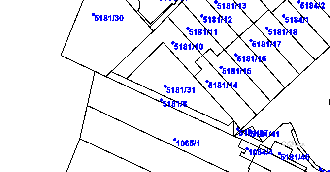 Parcela st. 5181/31 v KÚ Žabovřesky, Katastrální mapa