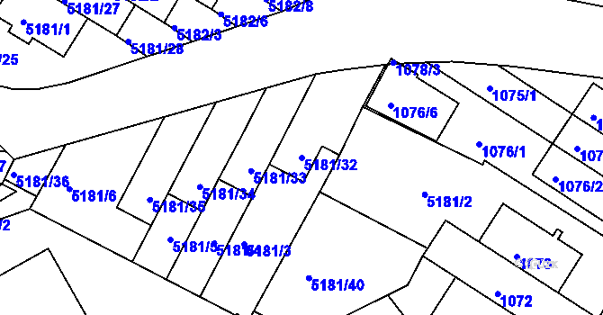 Parcela st. 5181/32 v KÚ Žabovřesky, Katastrální mapa