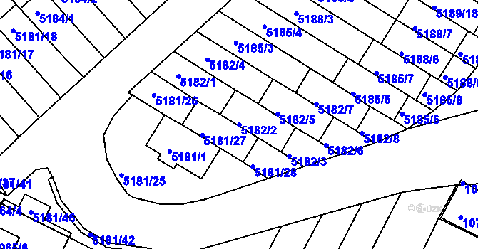 Parcela st. 5182/2 v KÚ Žabovřesky, Katastrální mapa