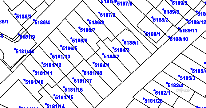 Parcela st. 5184/2 v KÚ Žabovřesky, Katastrální mapa
