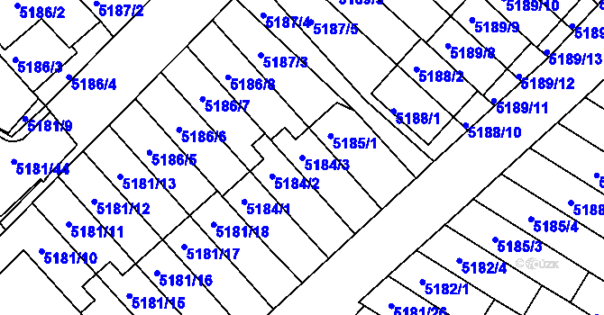 Parcela st. 5184/3 v KÚ Žabovřesky, Katastrální mapa