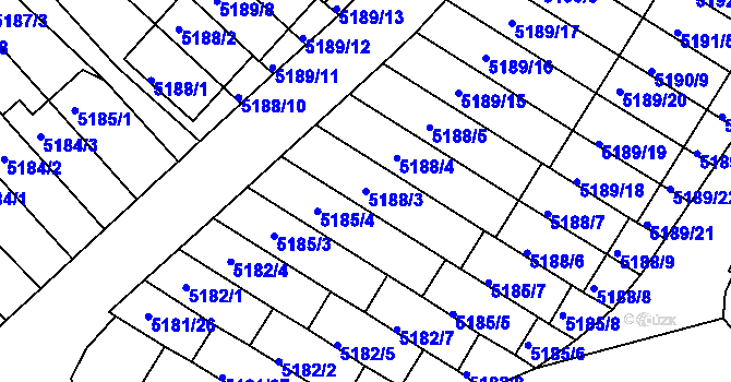 Parcela st. 5188/3 v KÚ Žabovřesky, Katastrální mapa