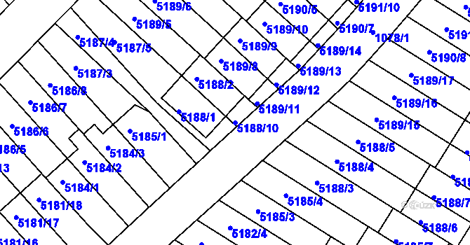 Parcela st. 5188/10 v KÚ Žabovřesky, Katastrální mapa