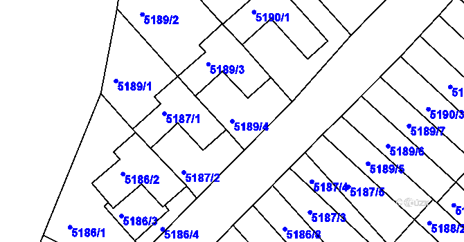 Parcela st. 5189/4 v KÚ Žabovřesky, Katastrální mapa