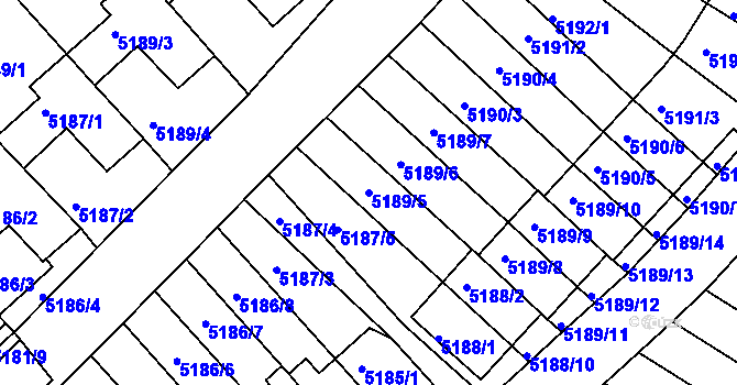 Parcela st. 5189/5 v KÚ Žabovřesky, Katastrální mapa