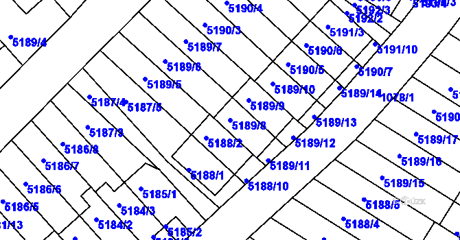 Parcela st. 5189/8 v KÚ Žabovřesky, Katastrální mapa