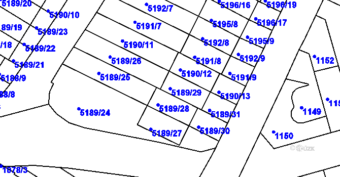 Parcela st. 5189/29 v KÚ Žabovřesky, Katastrální mapa