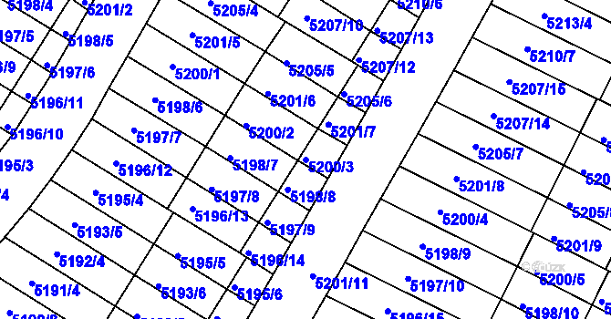 Parcela st. 5200/3 v KÚ Žabovřesky, Katastrální mapa