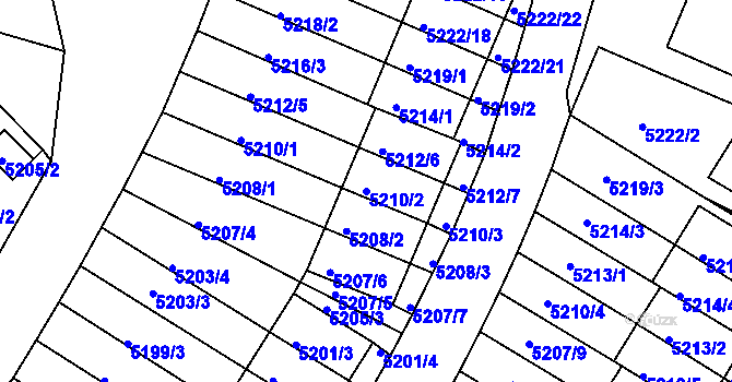 Parcela st. 5210/2 v KÚ Žabovřesky, Katastrální mapa