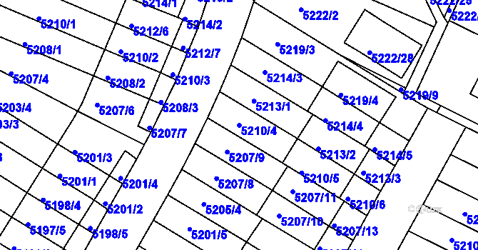 Parcela st. 5210/4 v KÚ Žabovřesky, Katastrální mapa