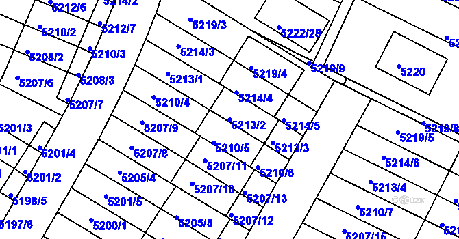 Parcela st. 5213/2 v KÚ Žabovřesky, Katastrální mapa