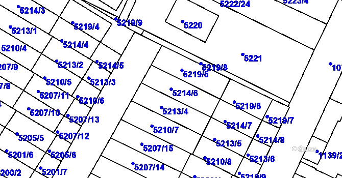 Parcela st. 5214/6 v KÚ Žabovřesky, Katastrální mapa
