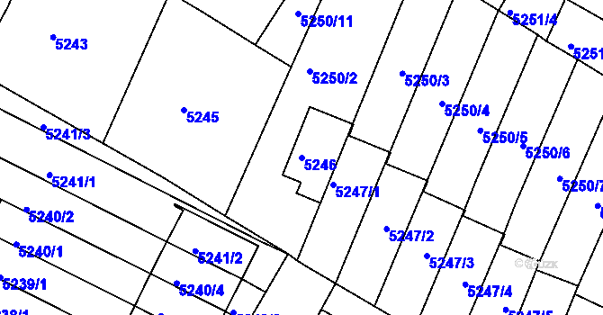 Parcela st. 5246 v KÚ Žabovřesky, Katastrální mapa
